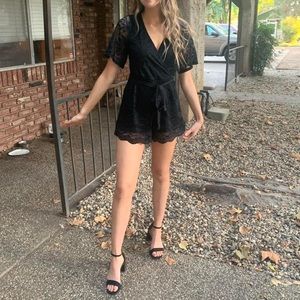 Francesca’s Black Lace Romper